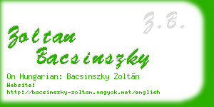 zoltan bacsinszky business card