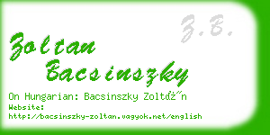 zoltan bacsinszky business card